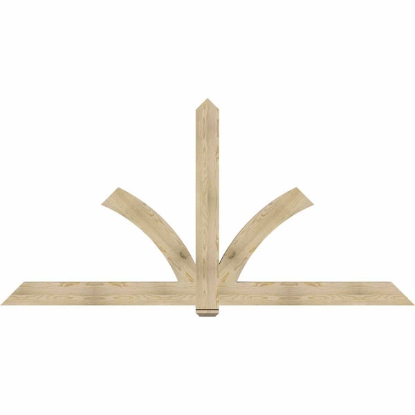 Ekena Millwork Redmond Rough Sawn Timber Gable Bracket, Douglas Fir, 108"W x 54"H x 4"D x 6"F, 12/12 Pitch GBW108X54X0406RED00RDF - main